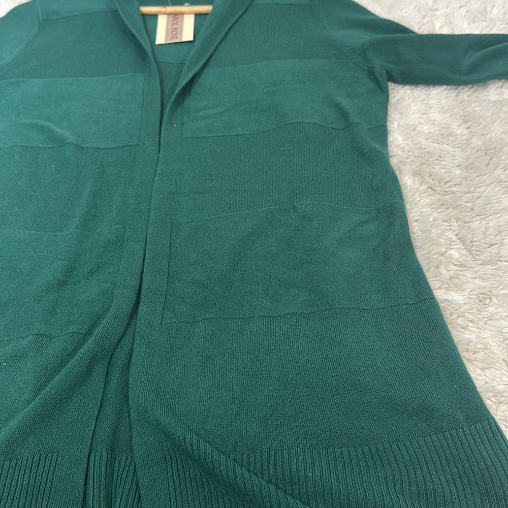 CAROL ROSE Large Green Hooded Cardigan - Picture 11 of 14